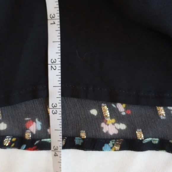 Sezane Josephine Floral Silk Chiffon Mini Dress 36 4 Black Metallic - Picture 8 of 8